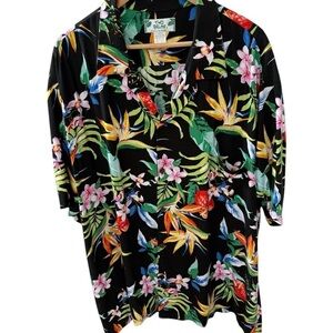 Two Palms Men’s Hawaiian Shirt Size 3XL 100% Rayon Button Up Floral Casual Beach